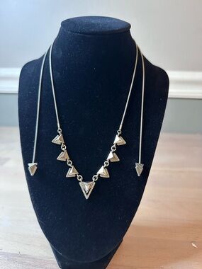 Geometric Triangle Pendant Statement Necklace in gold- adjustable Chloe & Isabel